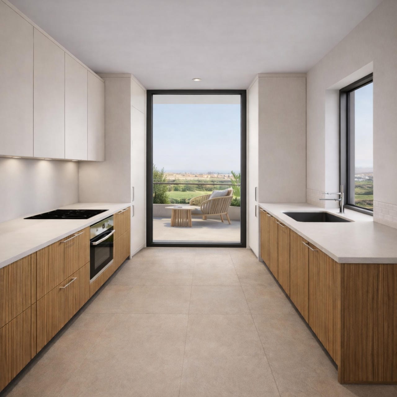 1510-Kitchen Modern 2 Bedroom Apartment in Livadia