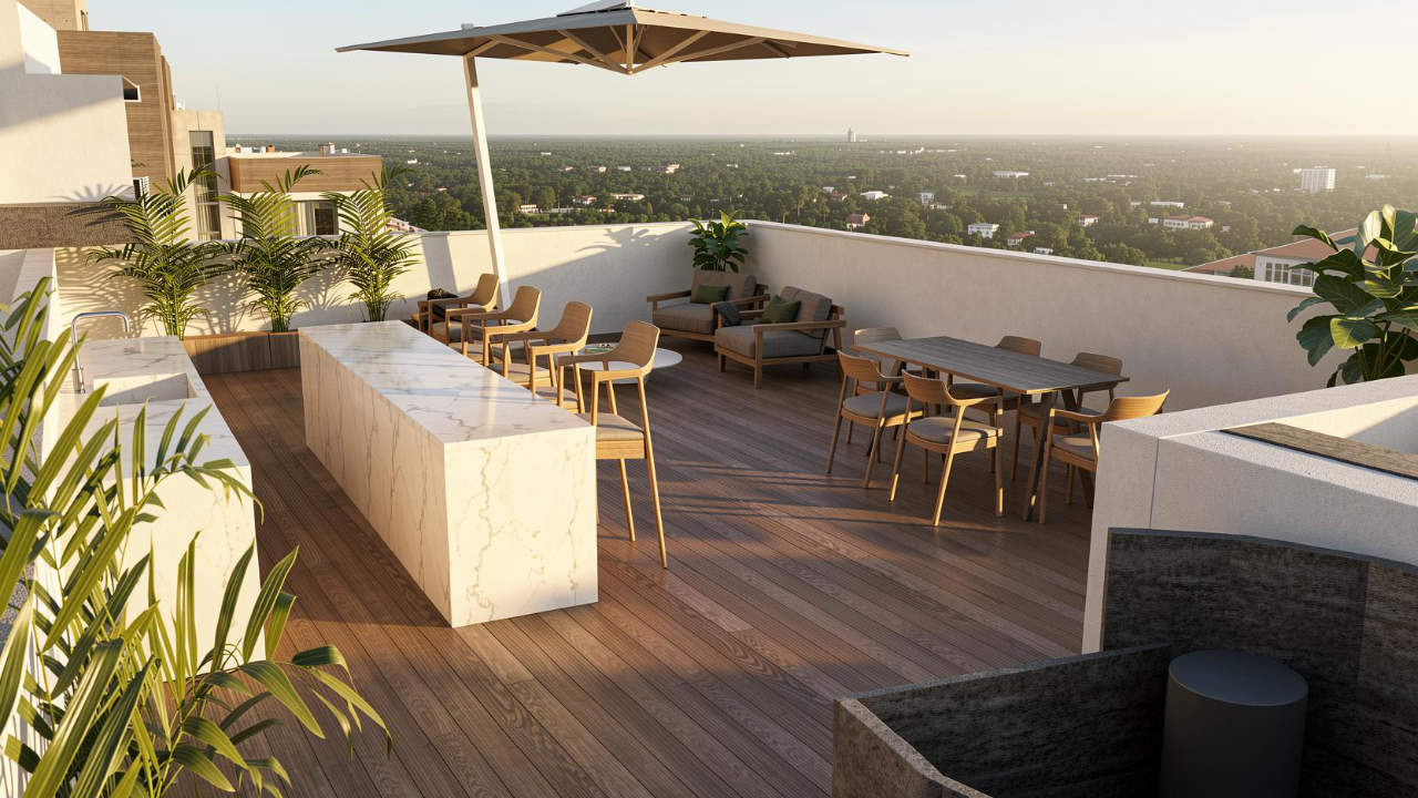 Penthouse with roof garden